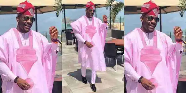 #BBNaija: Show host, Ebuka looks stunning in pink Agbada (Photos)